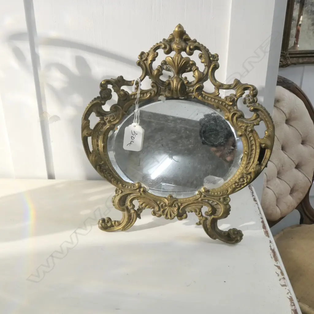 SMALL BRASS FRAMED MIRROR Image 1++