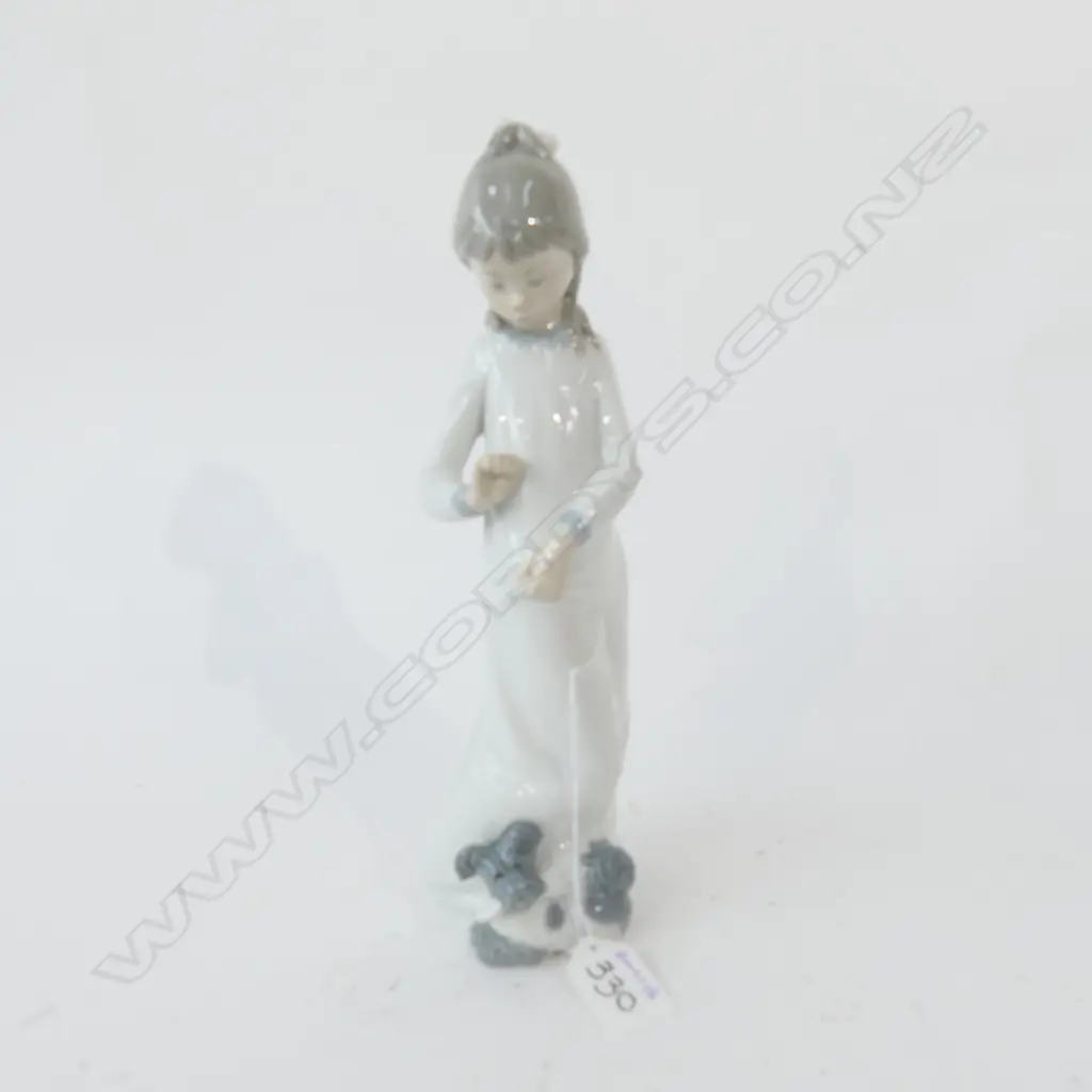 NAO FIGURE OF YONG GIRL WITH PUPPY H 240 MM Image 1++