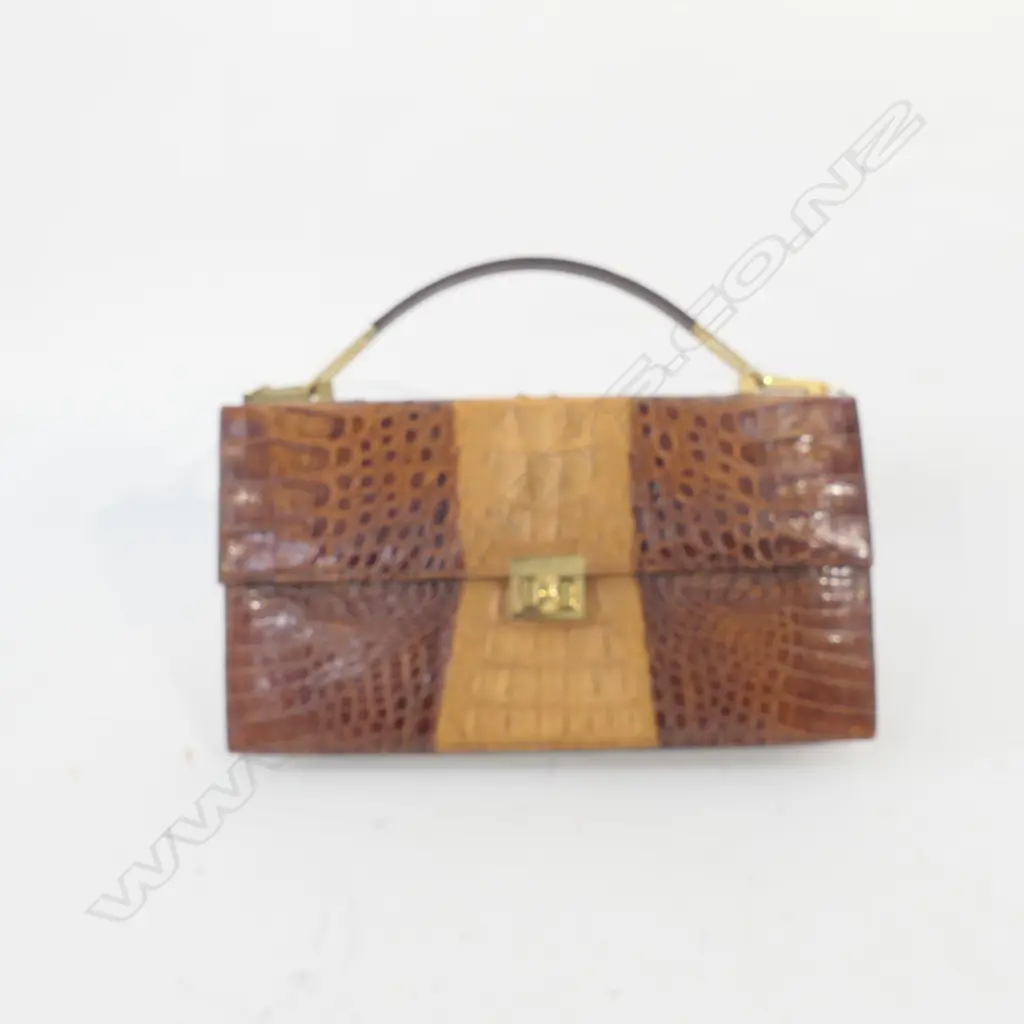CROCODILE SKIN HANDBAG WITH SHOULDER STRAP Image 1++