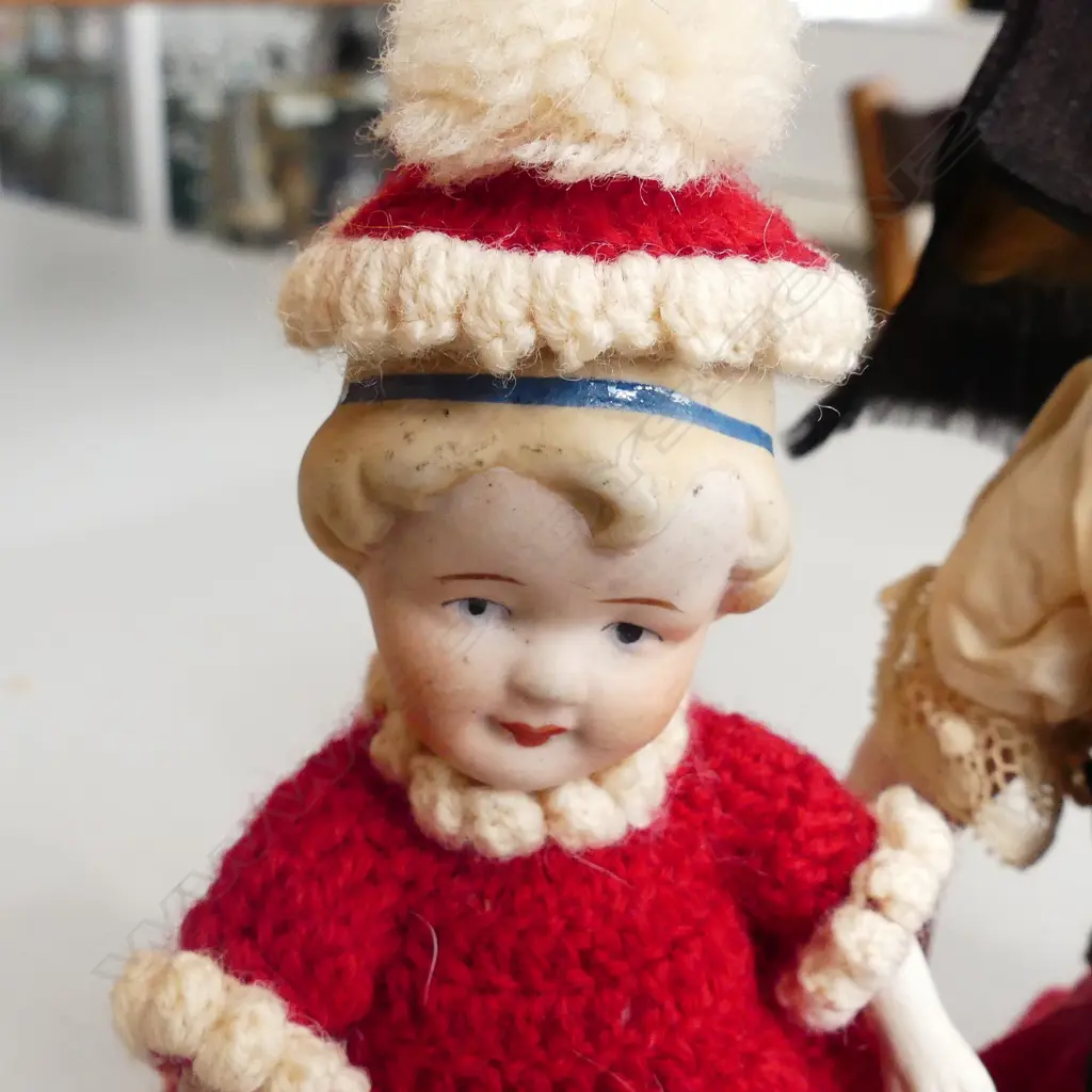 TWO ANTIQUE DOLLS; 10" 'SFBJ 60'  AND 5" NIPPON Image 1++
