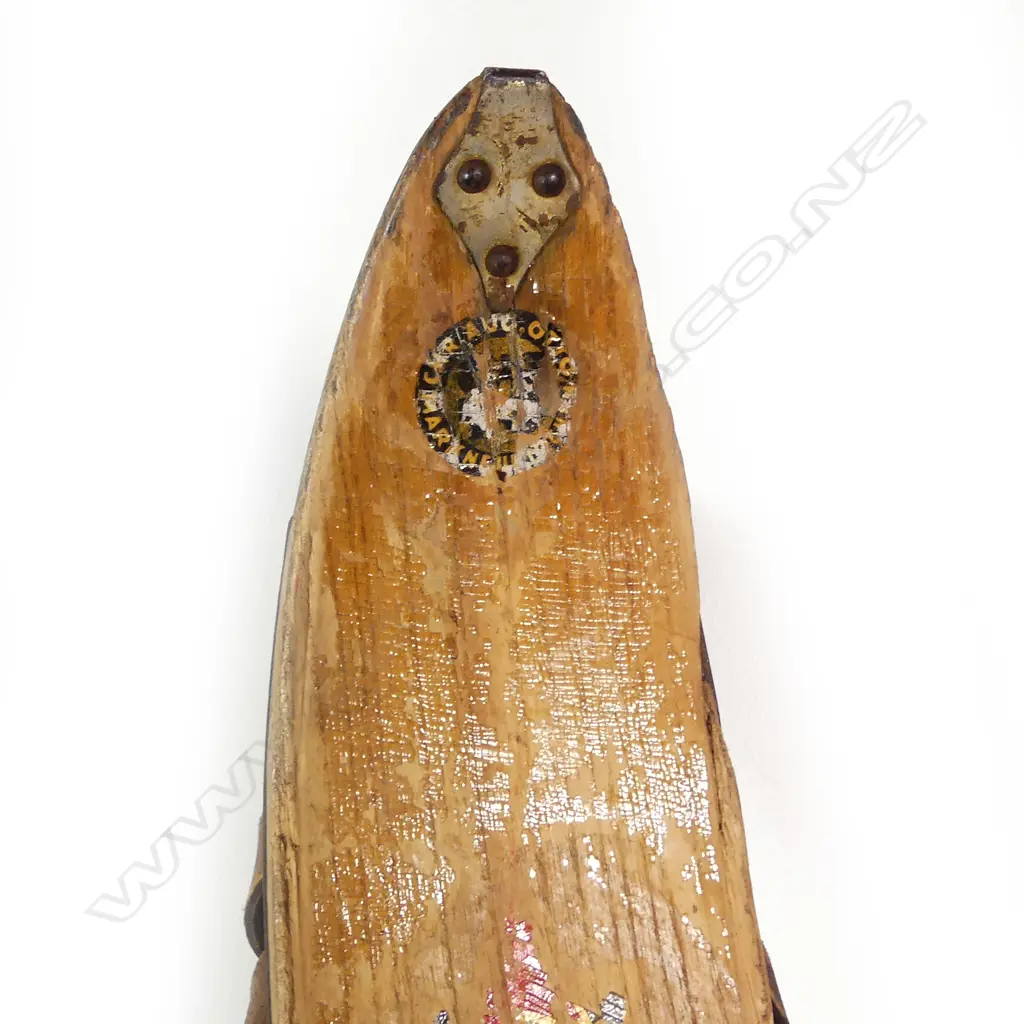 SET VINTAGE WOODEN SKIS AND POLES... Image 1++