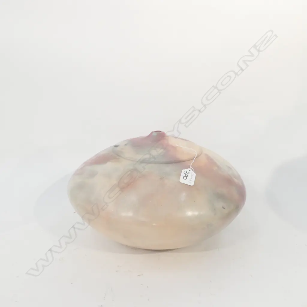 RAKU FIRED VASE MARKED N.N D 370 MM Image 1++