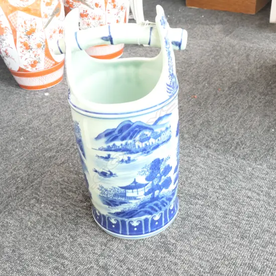 CHINESE B+W MODEL OF A  WATER CARRIER H 320 MM