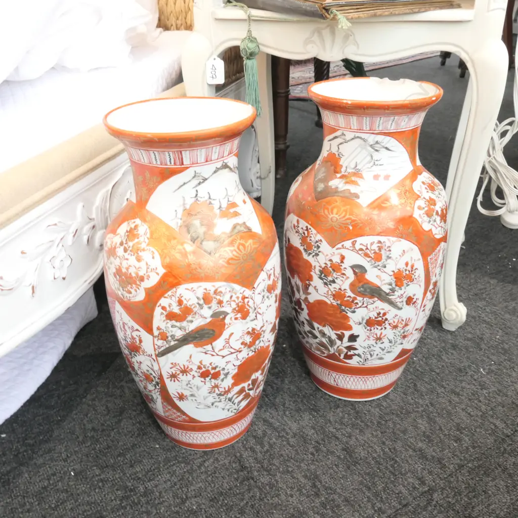 PAIR OF KUTANI VASES A/F H 370 MM Image 1++