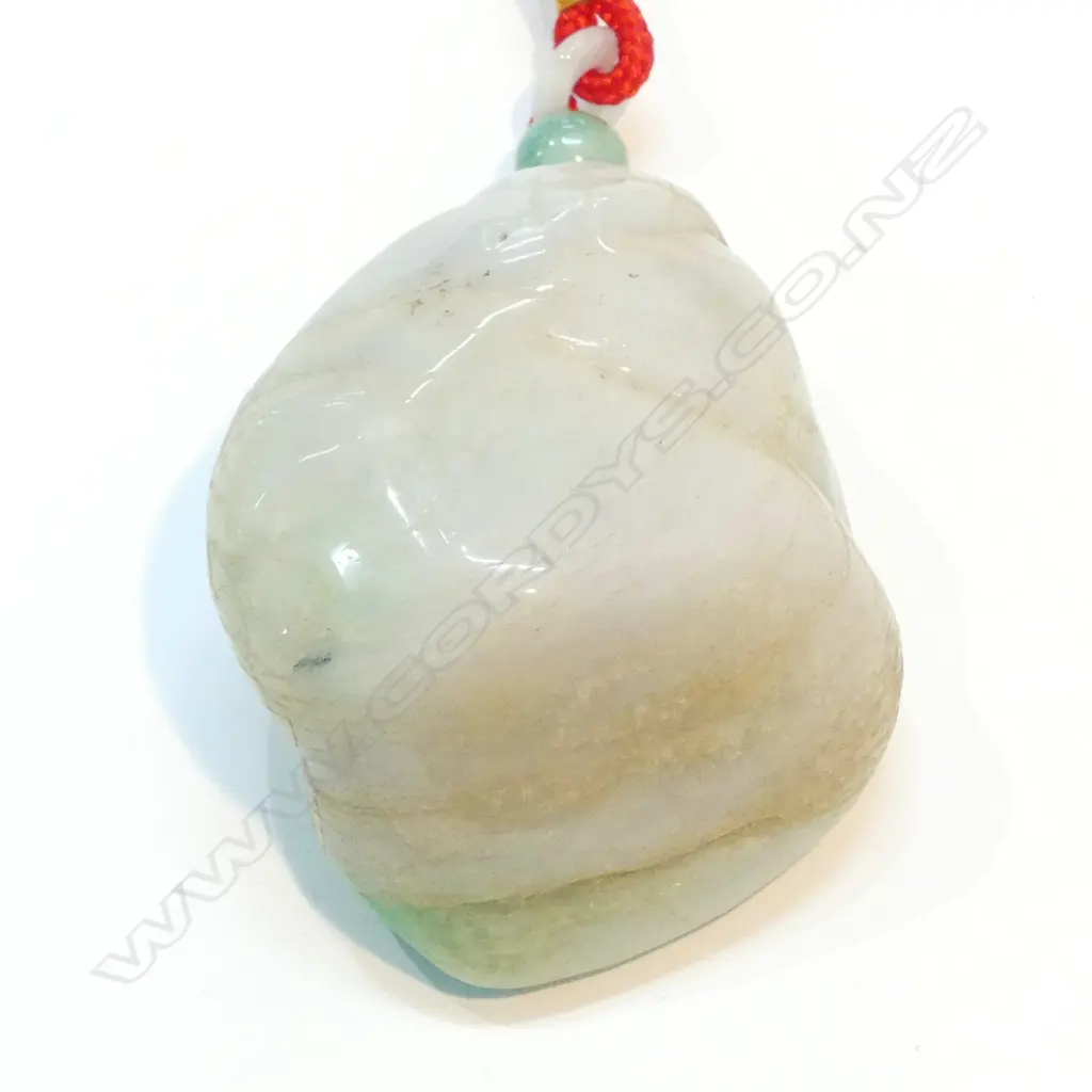 JADEITE WHITE & VIBRANT GREEN SMALL BOULDER PENDANT Image 1++