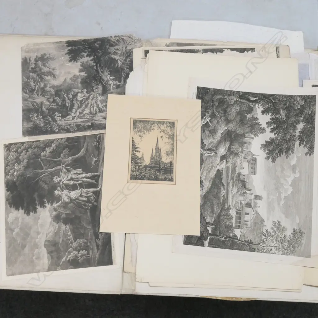 FOLDER OF GEORGIAN AND LATER ENGERAVINGS Image 1++