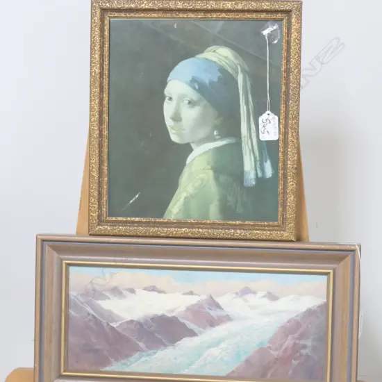 MONOGRAMMED GLACIER OIL 135 X 330 + VERMEER PRINT