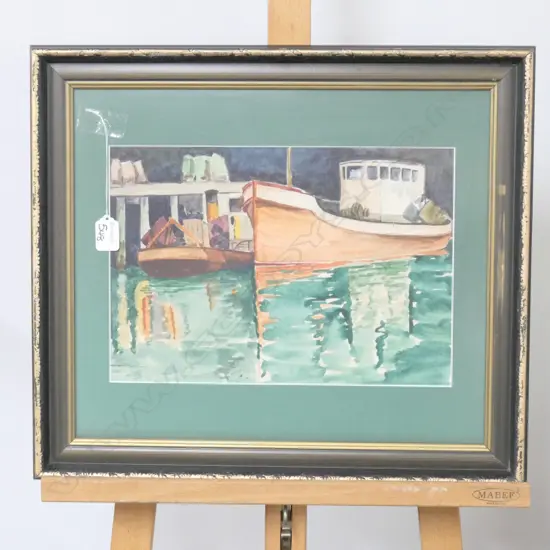 UNSIGNED W/COLOUR SHIPS AT DOCK