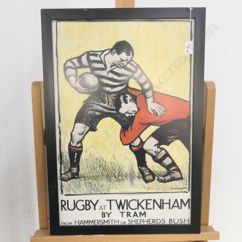 REPRODUCTION RUGBY PRINT - DAME LAURA KNIGHT H. 645 X W. 445 Image 1++