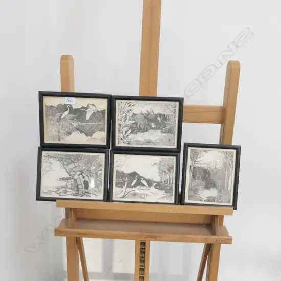 FIVE REI HAMON PRINTS - SIGNED IN FELT-TIP EACH 165 X 135MM
