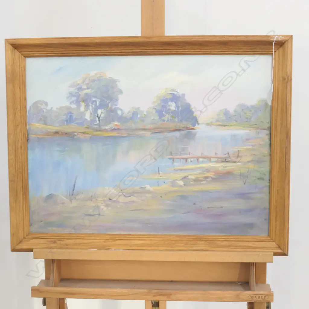A/U RIVER SCENE PAINTING H. 420 W. 570MM Image 1++