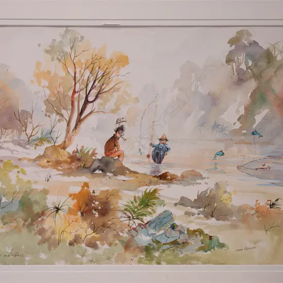 LANCE O'GORMAN INK & W/C 'NOT LIKE THE OLD DAYS' SIGNED