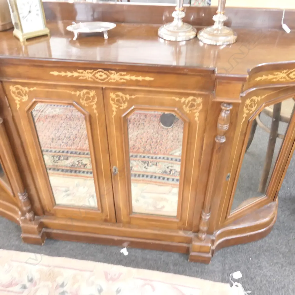 An inlaid mahogany and walnut credenza Image 1++