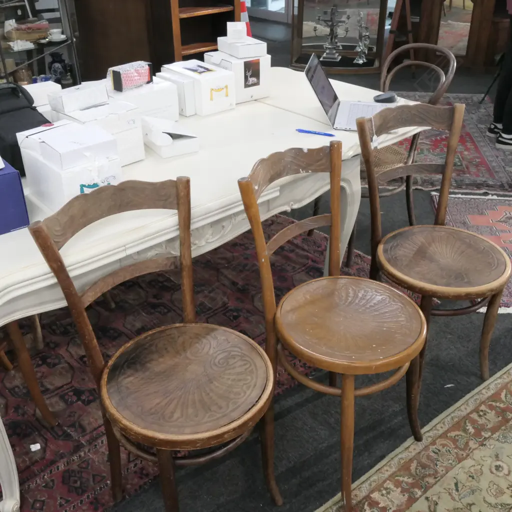 HARLEQUIN SET OF 8 BENTWOOD CHAIRS (require minor attention) Image 1++