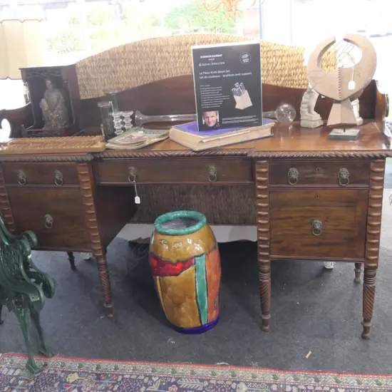 REGENCY MAHOGANY SIDEBOARD TWIN PEDESTAL TYPE