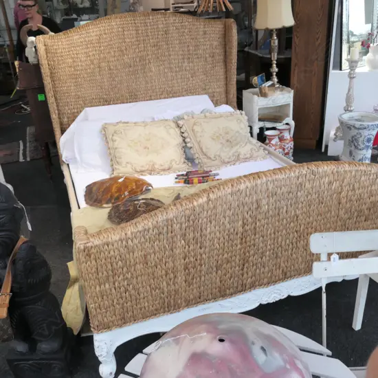 RALPH LAUREN QUEEN BED WATER HYACINTH ENDS