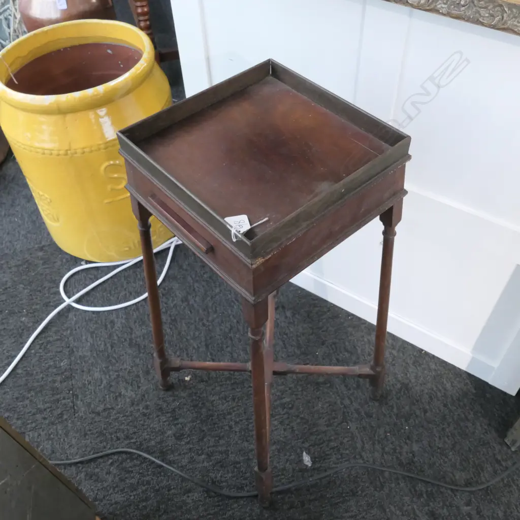 EDWARDIAN MAHOGANY STAND SQUARE TRAY TOP Image 1++