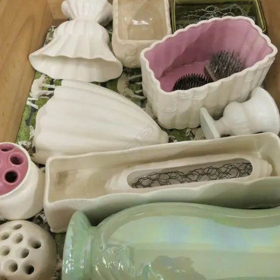 ASST VASES ENGLISH/CROWN DEVON/BRASS ETC