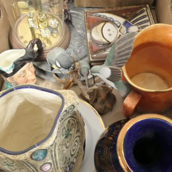 LOT ASST CHINA AMPHORA/GRIM WADES /DOMED CLOCK ETC