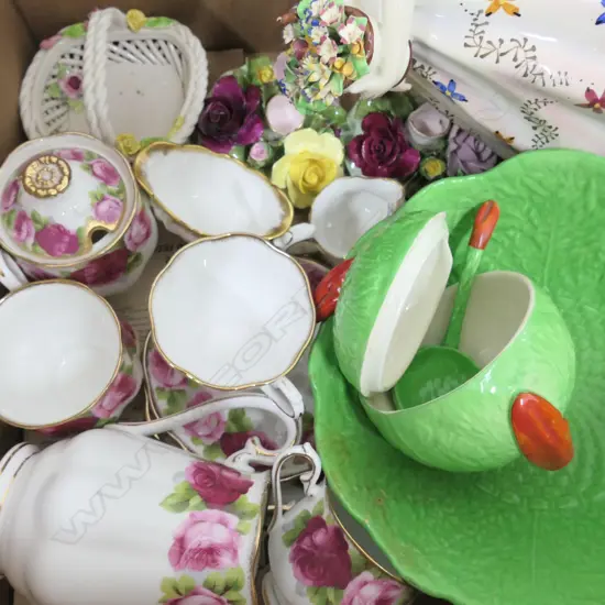 ASST CHINA R/ALBERT PART TEA SET/CROWN DEVON/ DERBY/HAMMERSLEY ETC