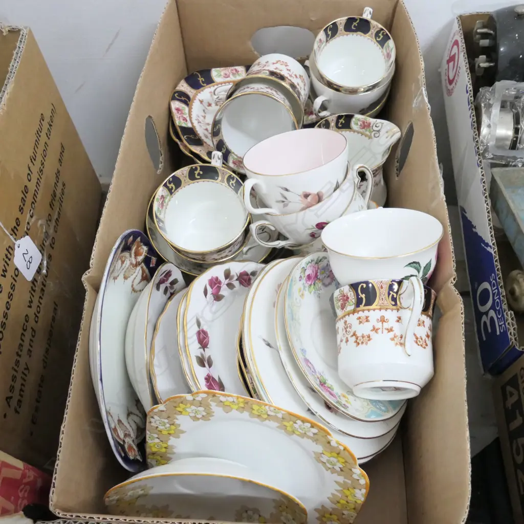 EDWARDIAN PART TEA SET + ASST TRIOS Image 1++