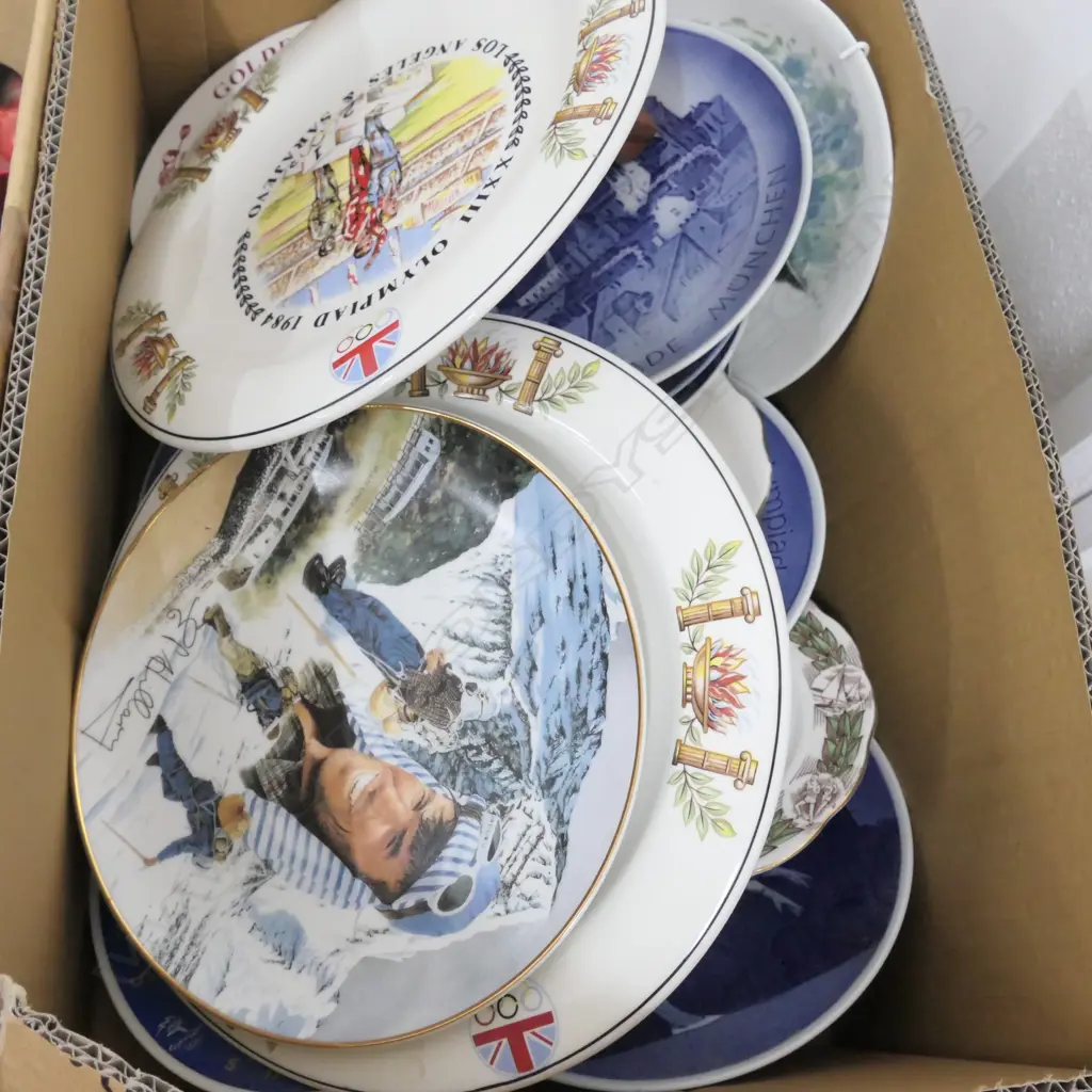 LOT ASST OLYMPIC COMMEMORATIVE PLATES R/COPENHAGEN ETC Image 1++
