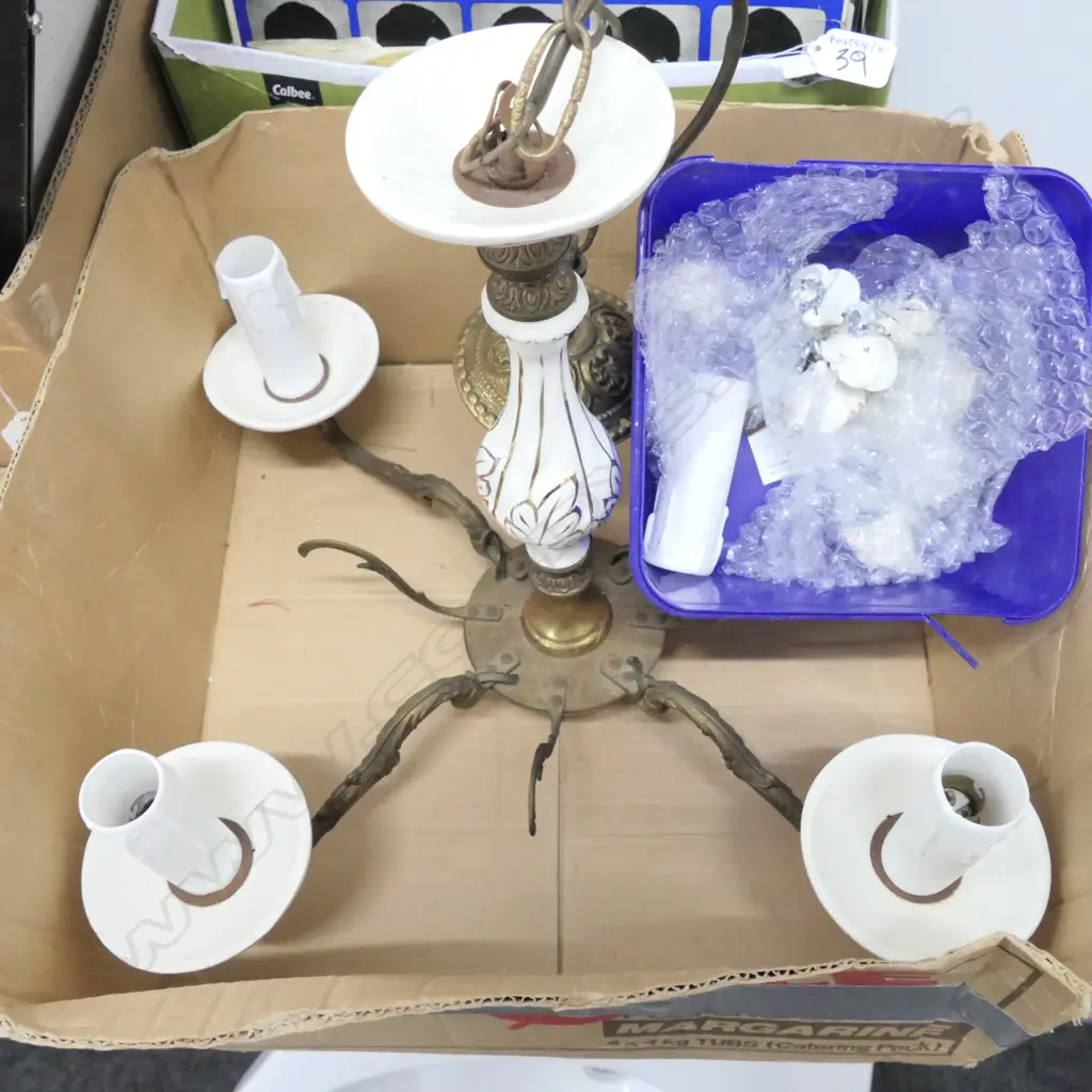 VINTAGE CERAMIC CHANDELIER 470MM DIA Image 1++