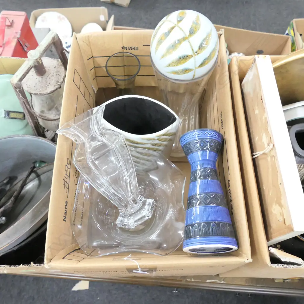 LOT ASST CRYSTAL/ GLASS/ CERAMIC /VASES ETC Image 1++