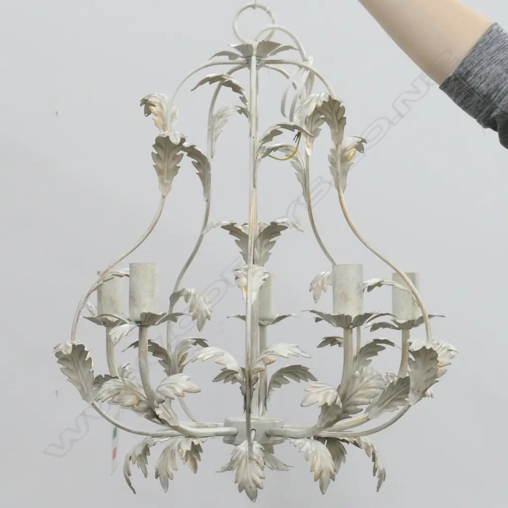 ITALIAN 5 LIGHT CHANDELIER NEW IN BOX WITH ATTACHABLE CRYSTALS 550MM H 540MM DIA Image 1++