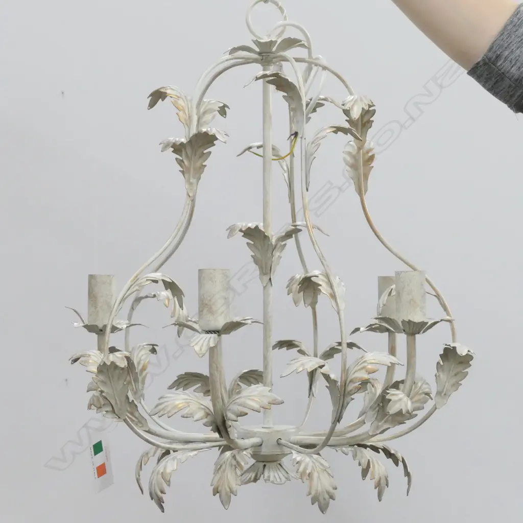 ITALIAN 5 LIGHT CHANDELIER NEW IN BOX WITH ATTACHABLE CRYSTALS 550MM H 540MM DIA Image 1++