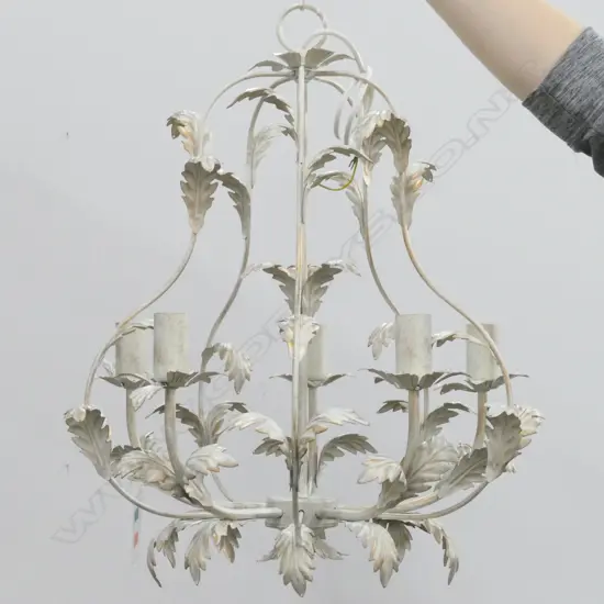 ITALIAN 5 LIGHT CHANDELIER NEW IN BOX WITH ATTACHABLE CRYSTALS 550MM H 540MM DIA