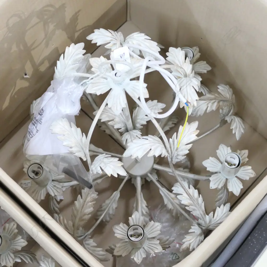 ITALIAN 5 LIGHT CHANDELIER NEW IN BOX WITH ATTACHABLE CRYSTALS 550MM H 540MM DIA Image 1++
