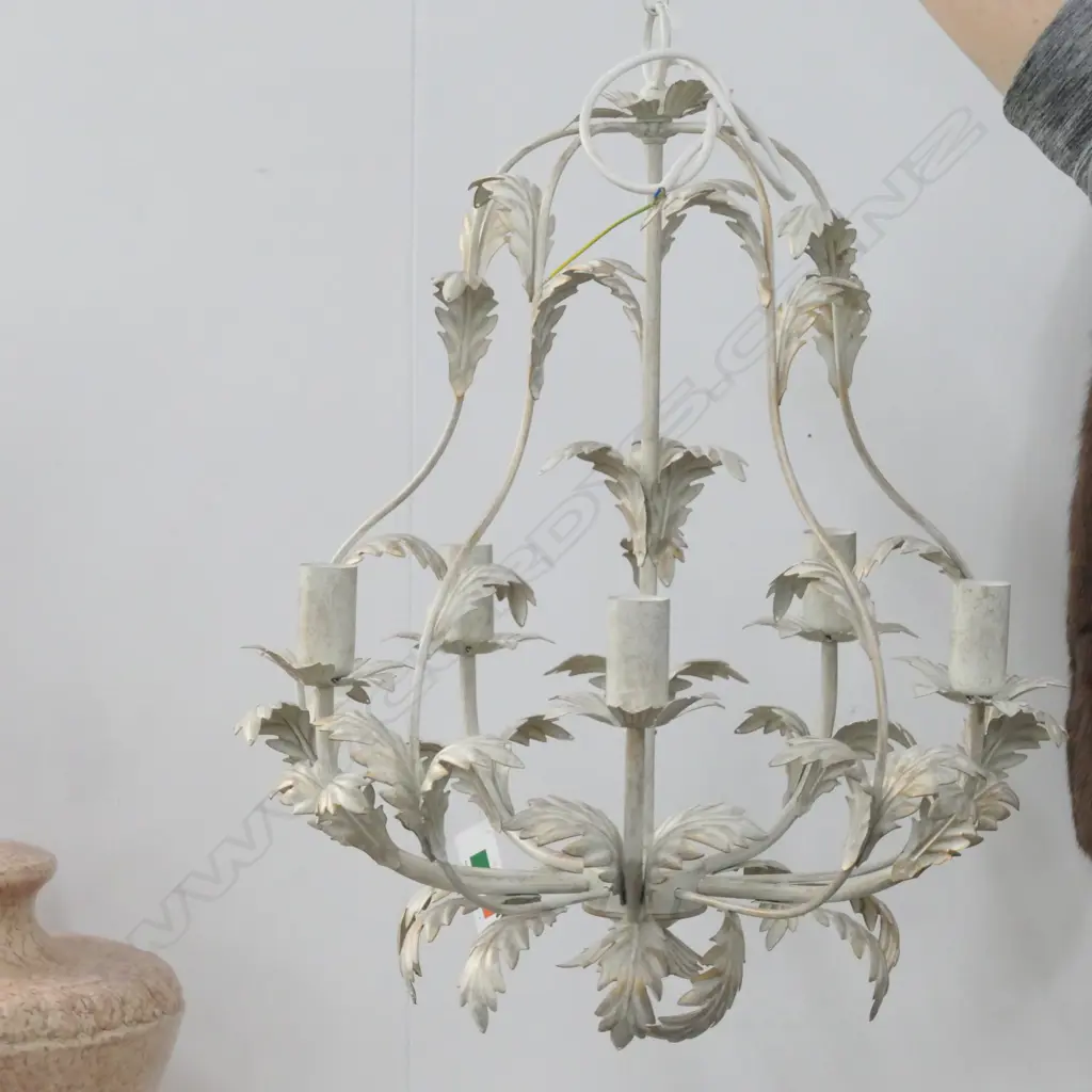 ITALIAN 5 LIGHT CHANDELIER NEW IN BOX WITH ATTACHABLE CRYSTALS 550MM H 540MM DIA Image 1++