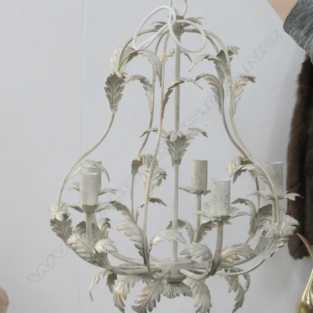 ITALIAN 5 LIGHT CHANDELIER NEW IN BOX WITH ATTACHABLE CRYSTALS 550MM H 540MM DIA Image 1++