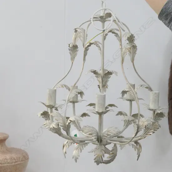ITALIAN 5 LIGHT CHANDELIER NEW IN BOX WITH ATTACHABLE CRYSTALS 550MM H 540MM DIA