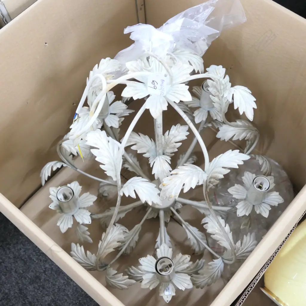 ITALIAN 5 LIGHT CHANDELIER NEW IN BOX WITH ATTACHABLE CRYSTALS 550MM H 540MM DIA Image 1++