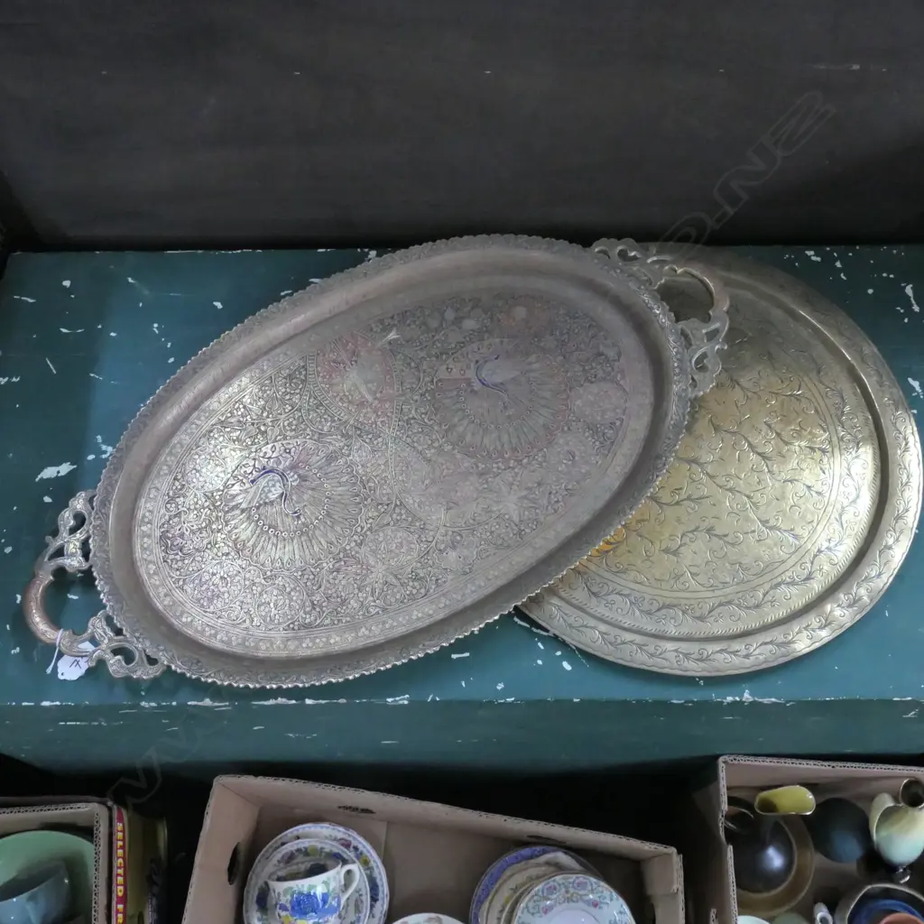 TWO BRASS TRAYS Image 1++