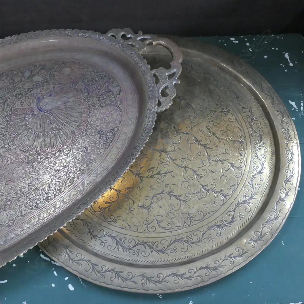 TWO BRASS TRAYS Image 1++
