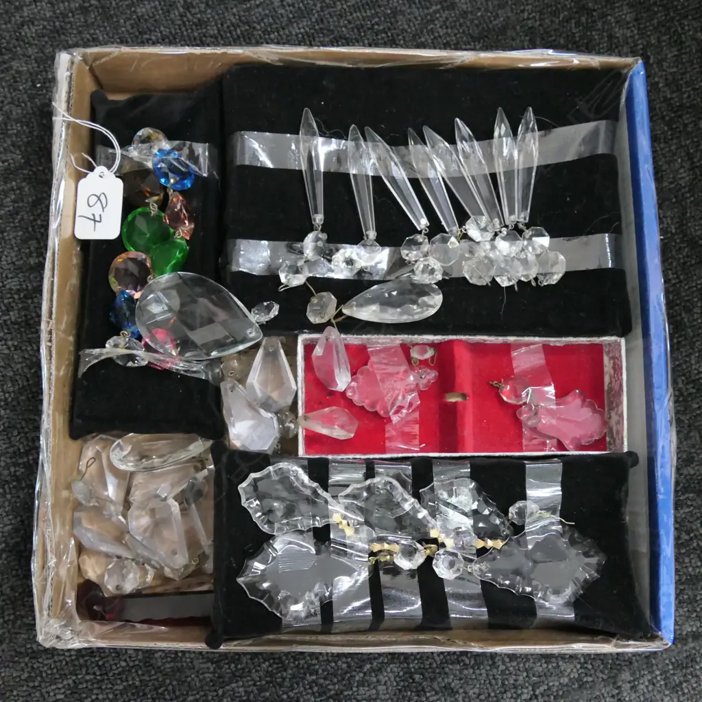 BOX LOT ASST. CHANDELIER DROPS Image 1++