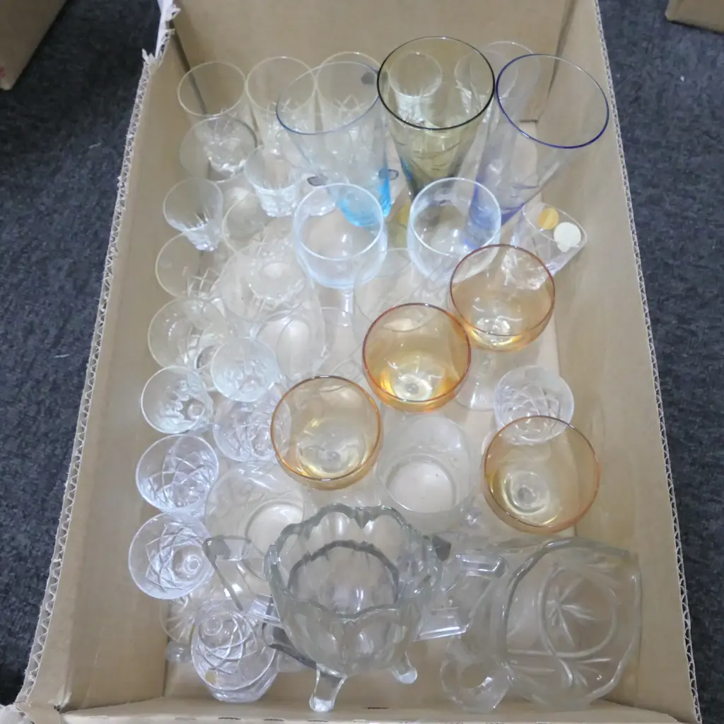 LOT ASST CRYSTAL + PRESSED GLASS ETC Image 1++