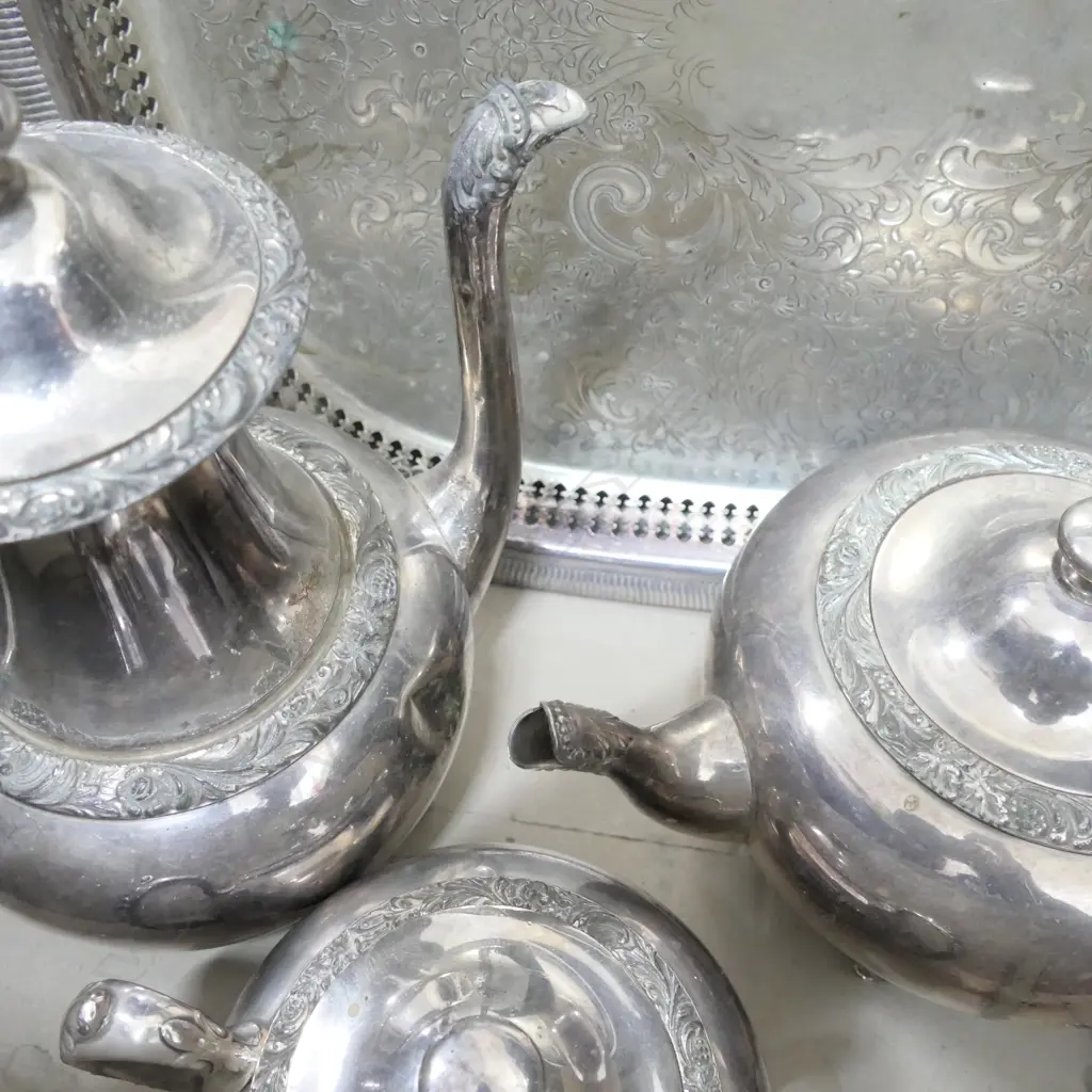 ASST BOX OF EP (TEA POT, TRAY ETC)  Image 1++