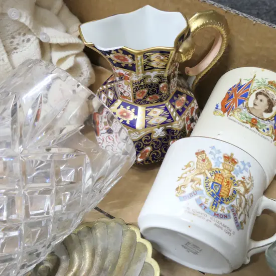 BOX ROYALTY CHINA CRYSTAL VASE DOLL ETC