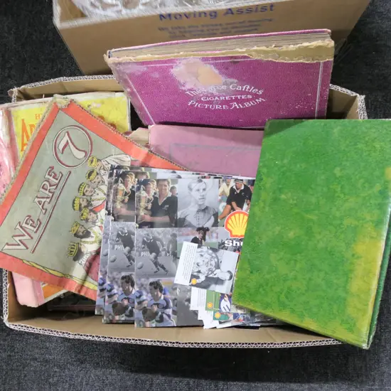 ASST VINTAGE NEWSPAPERS /CIGARETTE CARDS/ RUGBY ETC