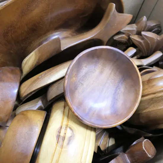 LOT ASST WOODEN BOWLS ETC