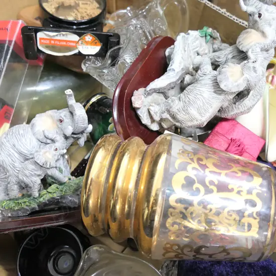 LOT ASST GLASSWARE/BOTTLES BOXES/WINTON ETC