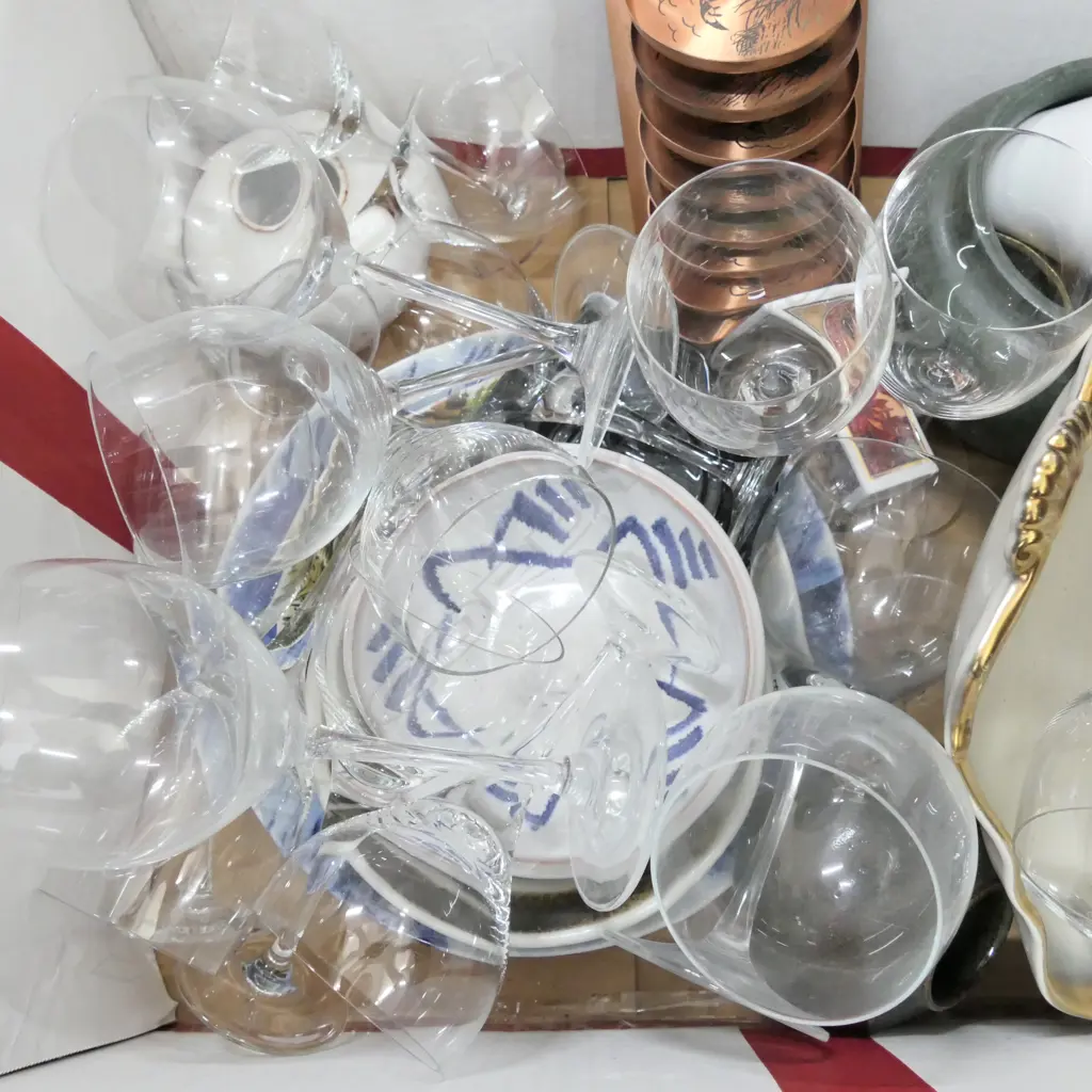 LOT ASST CHINA AND WINE GLASSES Image 1++