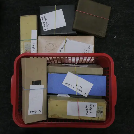 BOX LOT CASED CUTLERY