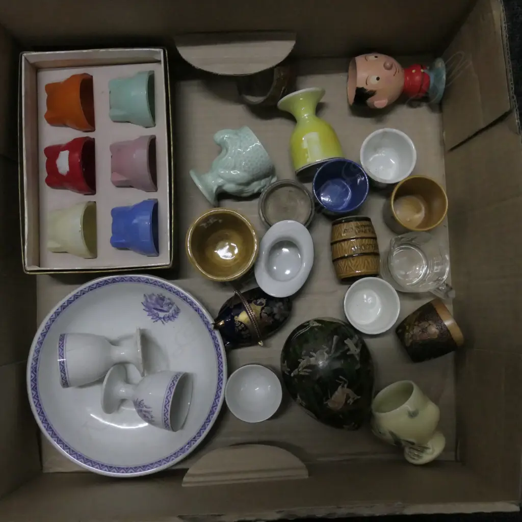 ASST EGG CUPS GLASS/CERAMIC/WOOD ETC Image 1++