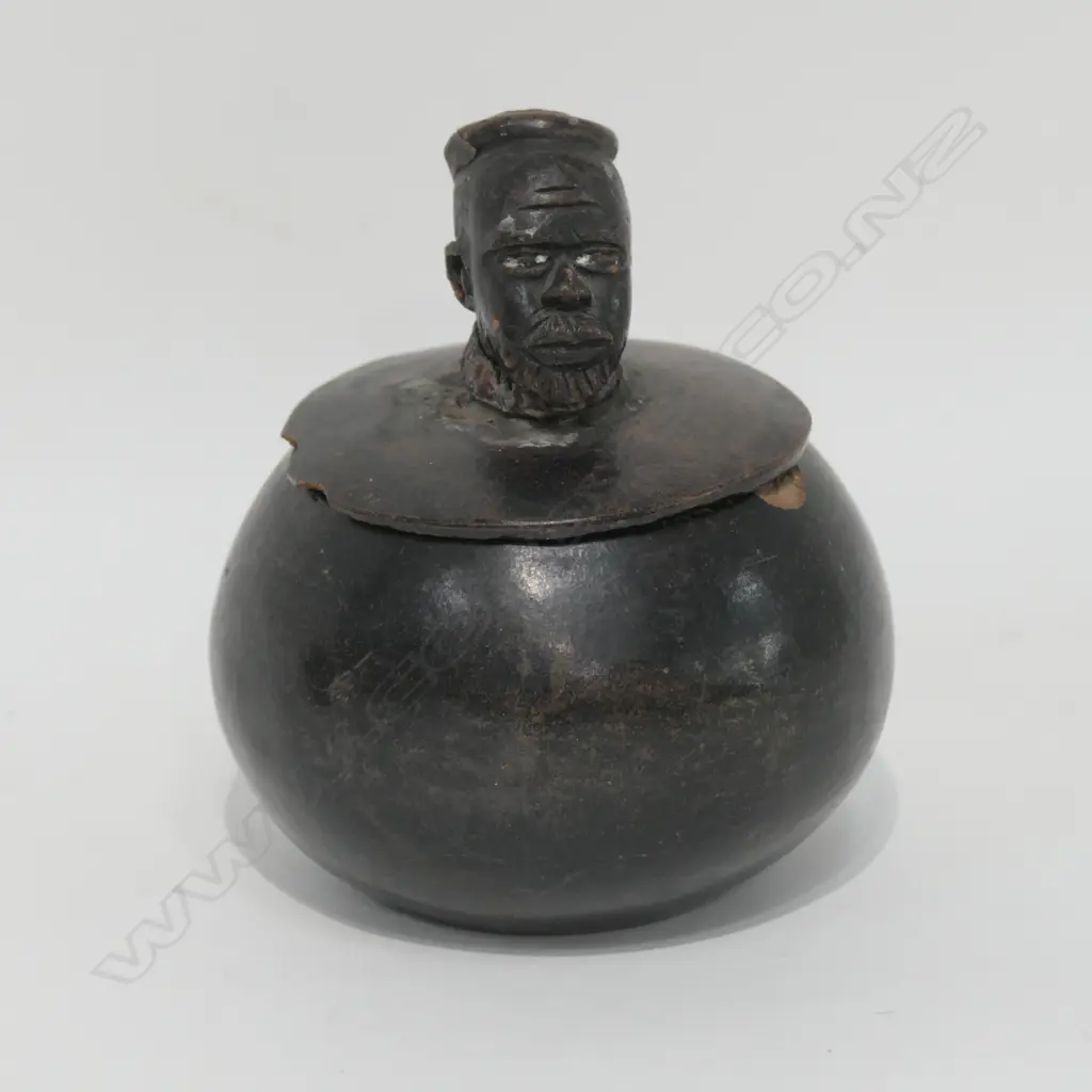 TRIBAL DRUM AND TERRACOTTA LIDDED BOX Image 1++