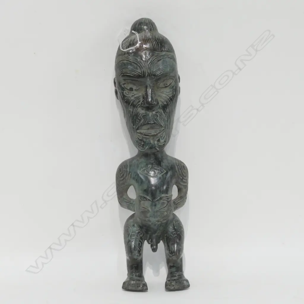 CAST BRONZE MAORI TEKOTEKO FIGURE H 350 MM Image 1++